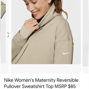 Nike Women’s maternity reversible pullover sweatshirt. New without tags. Size XS